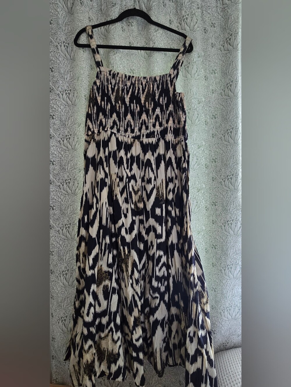 Olivia & Grace Black and Cream Printed Maxi Dress